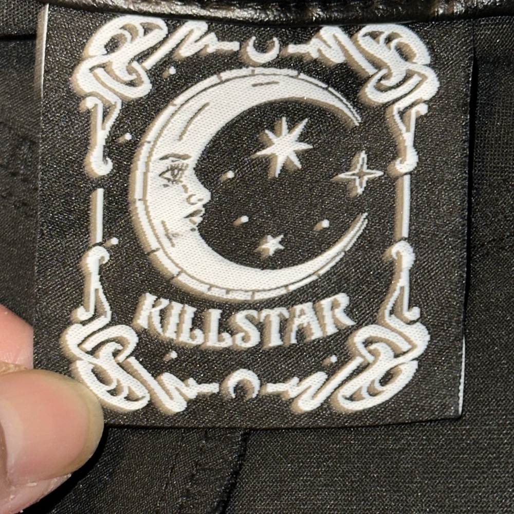 Killstar Shiny Black Lace-Up Flare Pants - Picture 9 of 12